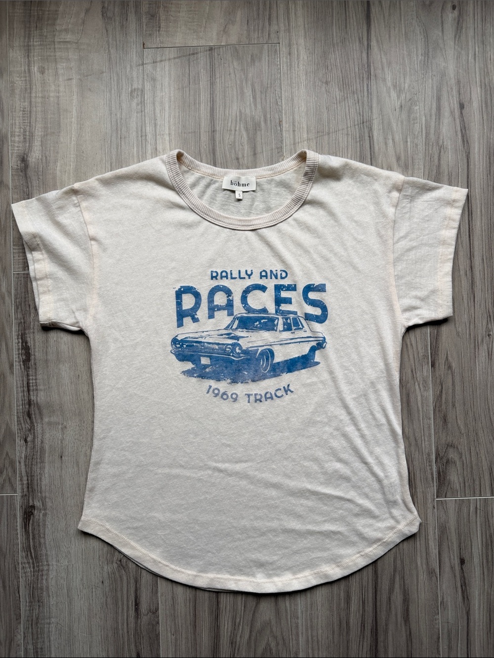 bohme Cream Short-Sleeve 'Rally and Races' Graphic Tee